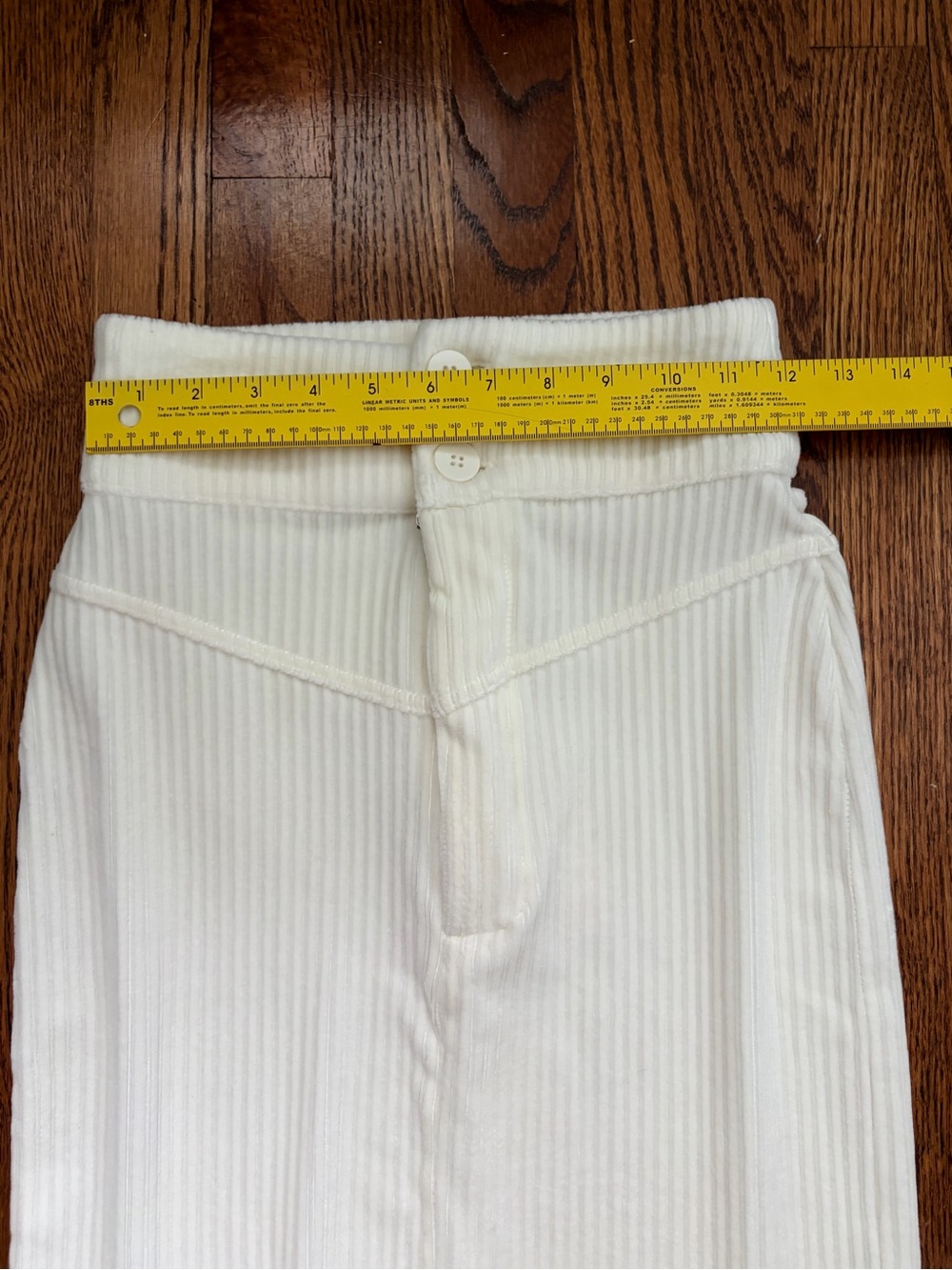 NWT Free People Roxy Rib Pencil Midi Skirt Creme XS High Waist Ribbed $78 - Picture 8 of 10